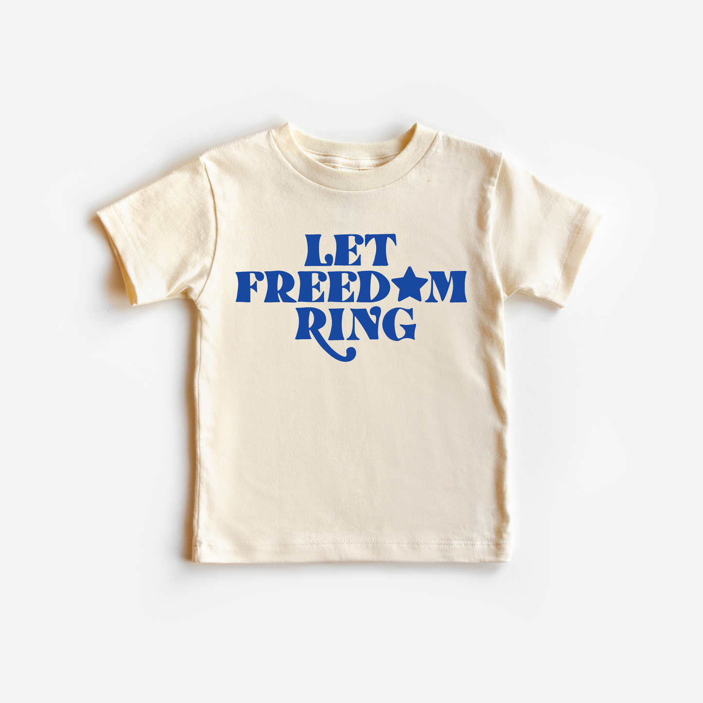 Let Freedom Ring. Toddler and Youth 4th of July Shirt: 2T / Ice Blue / Red