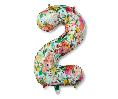 Floral Number Mylar Balloon