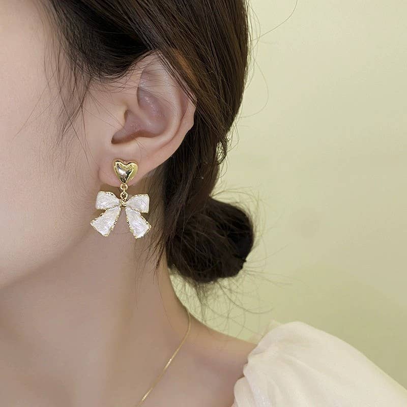 Gold Bow Earrings