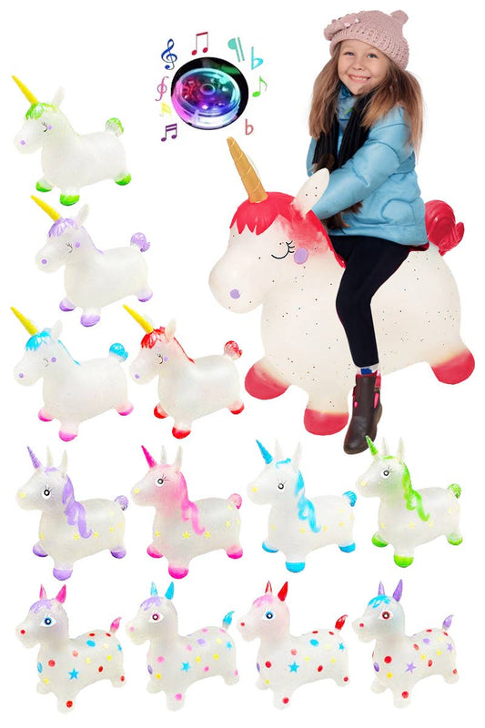 Kids Unicorn Horse Glitter Translucent Hopper