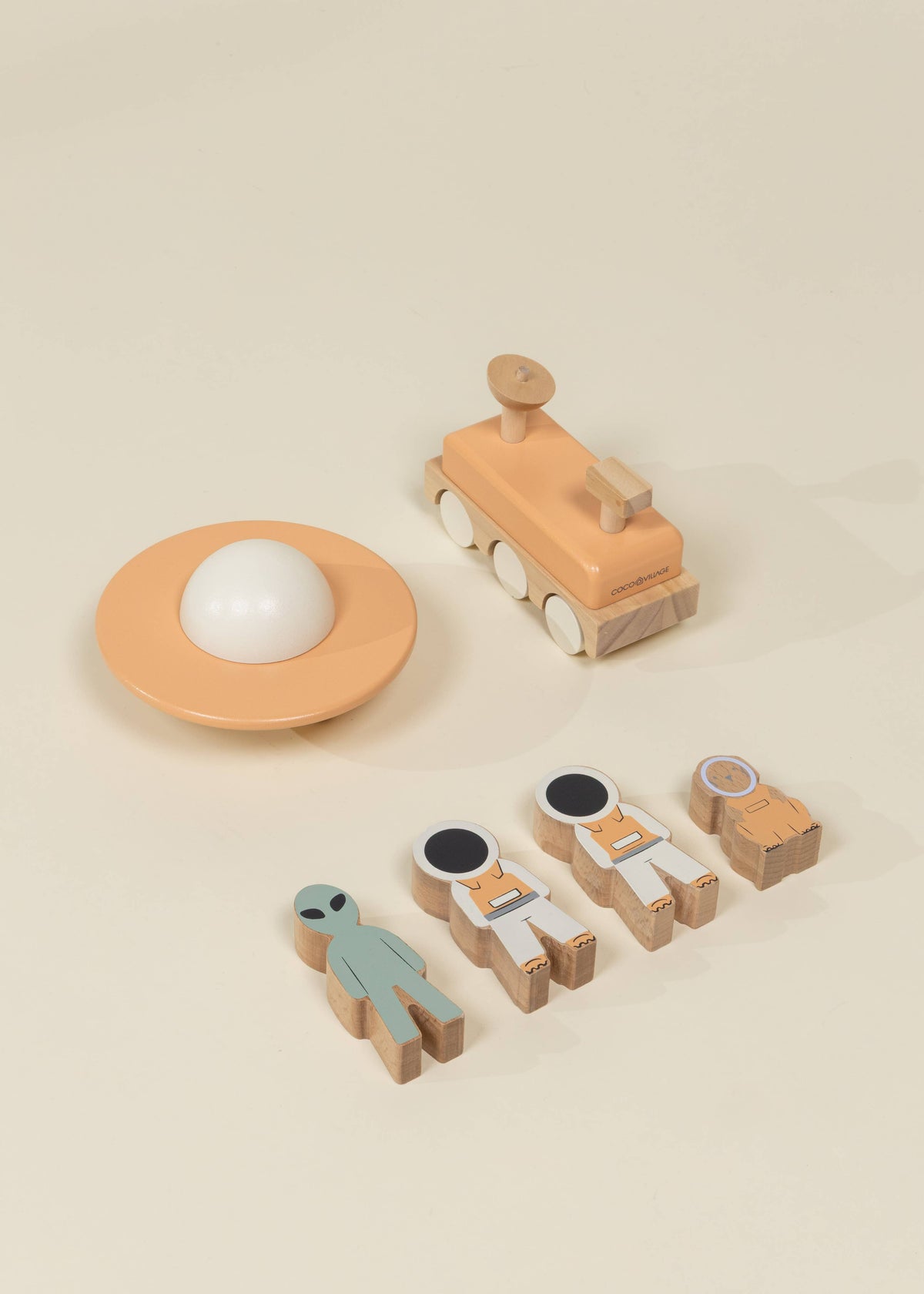 Oversized Wooden Space Station Playset & Accessories