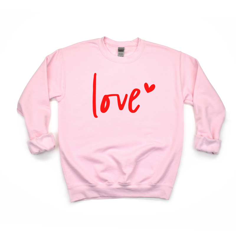 Love XOXO Valentine Adult Crewneck Sweatshirt: SM / Red