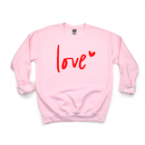 Love XOXO Valentine Adult Crewneck Sweatshirt: XL / Red