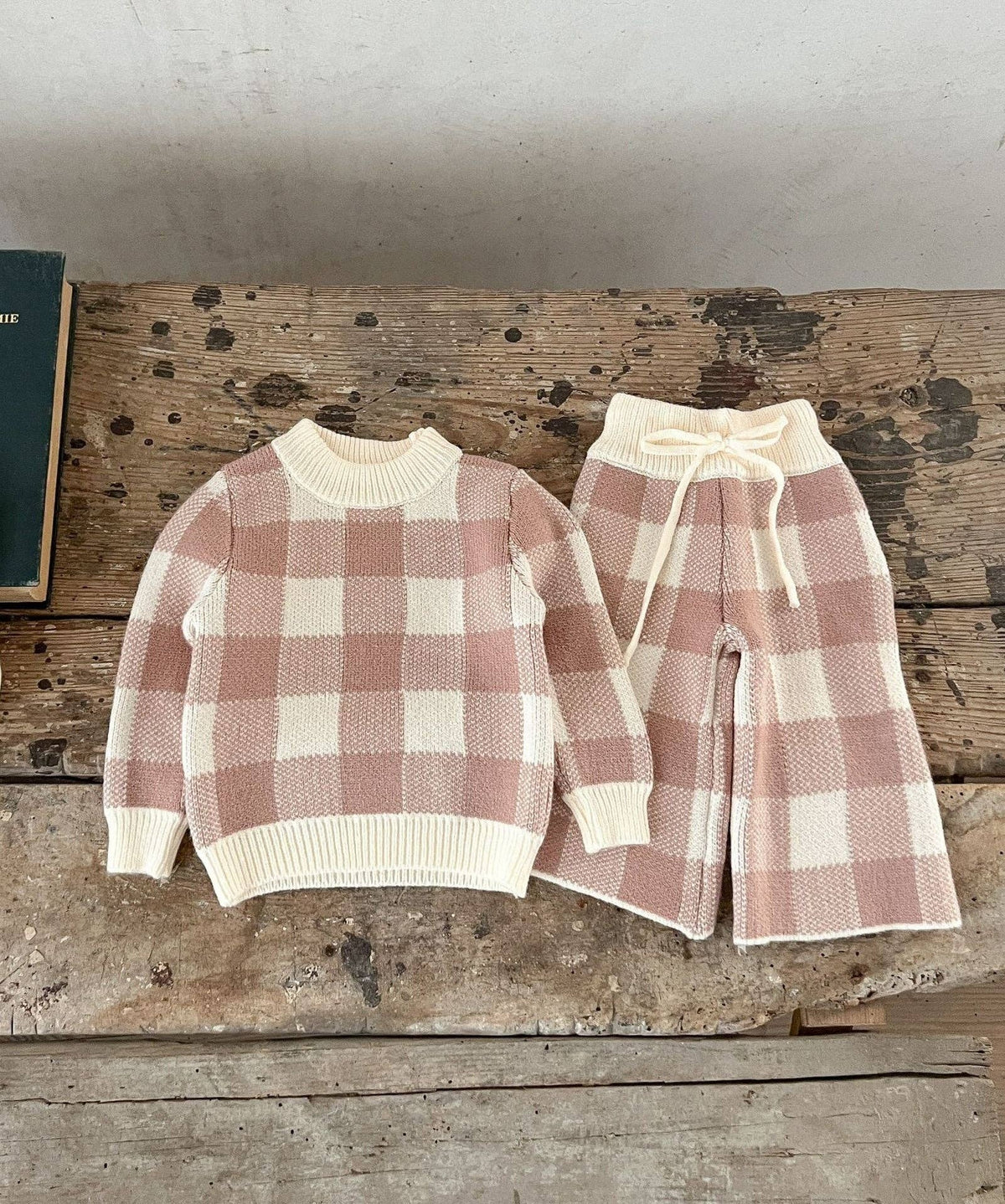 Blush Gingham Knit Set