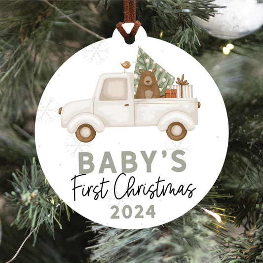 Baby's First Christmas Ornament 2024 | Cream Truck