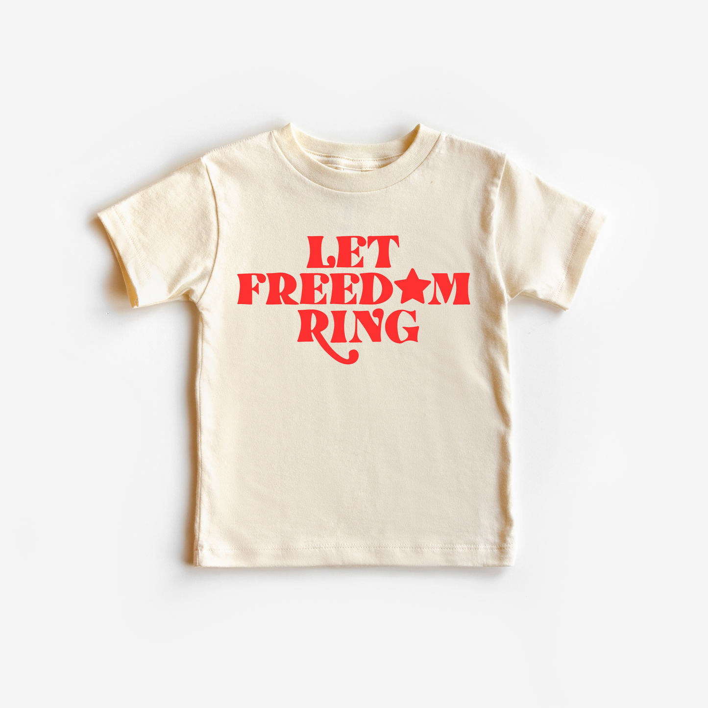 Let Freedom Ring. Toddler and Youth 4th of July Shirt: 5T / Ice Blue / Red