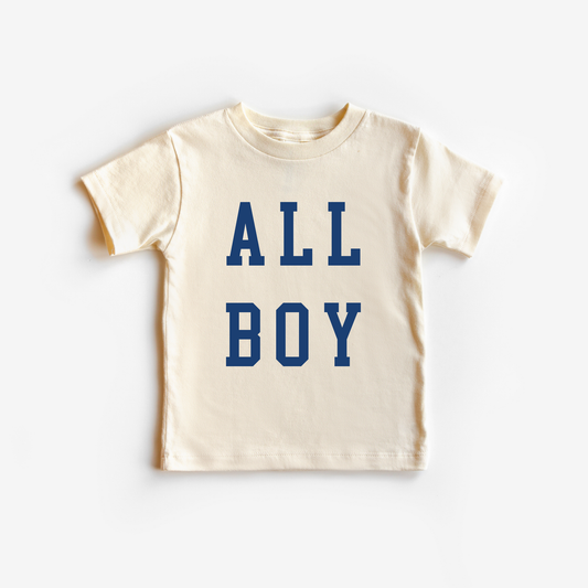 All Boy Kids Outdoors Fun Play Shirt: Navy / Natural / 4T