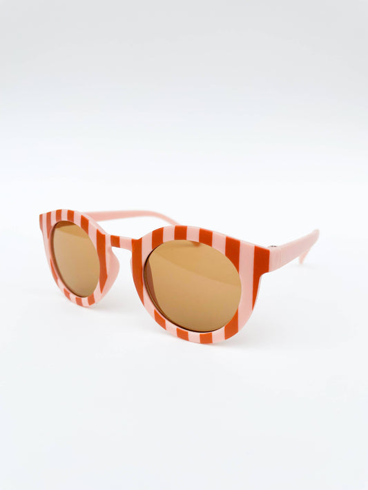 Cabana Blush & Tan Stripe Kids Toddler Sunglasses