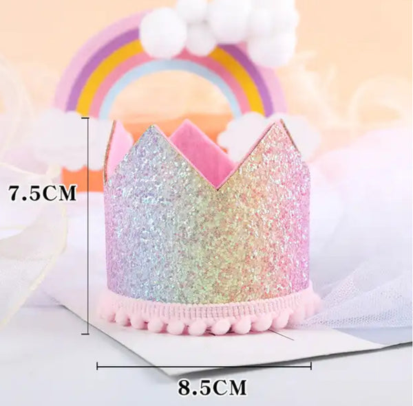Rainbow Glitter Crown