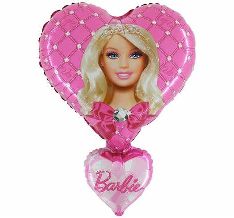Helium Foil Balloon- 26" Barbie Hearts
