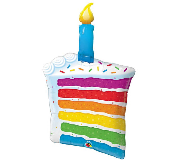 Helium Foil Balloon- 42" Rainbow Cake Slice