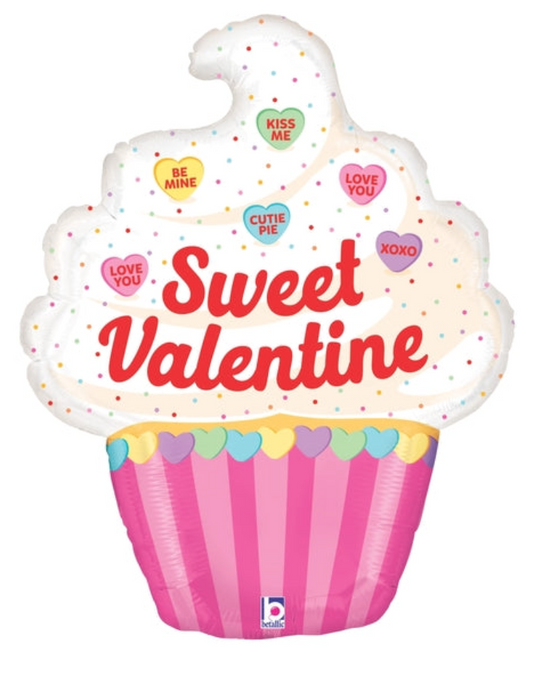 Sweet Valentine Cupcake Balloon - 34"