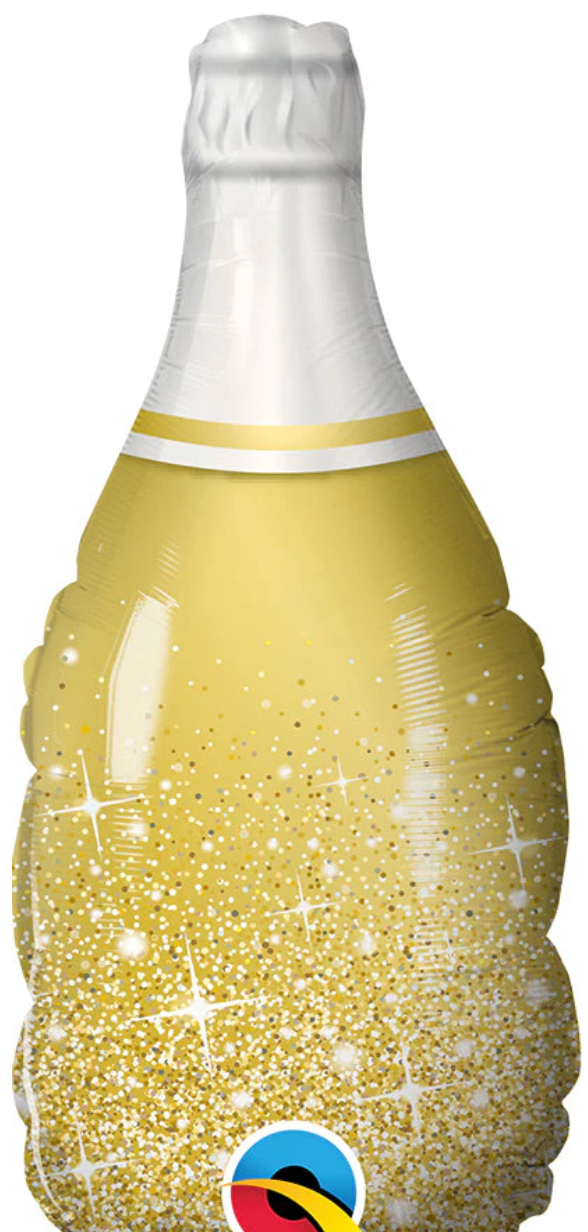 Helium Foil Balloon- 37" Golden Bubbly Bottle