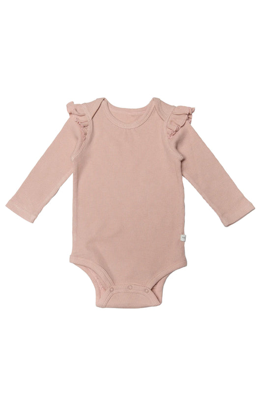 Waffle Long Sleeve - Smoke Rose