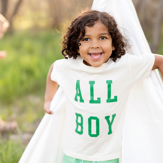 All Boy Kids Outdoors Fun Play Shirt: Navy / Natural / 3T