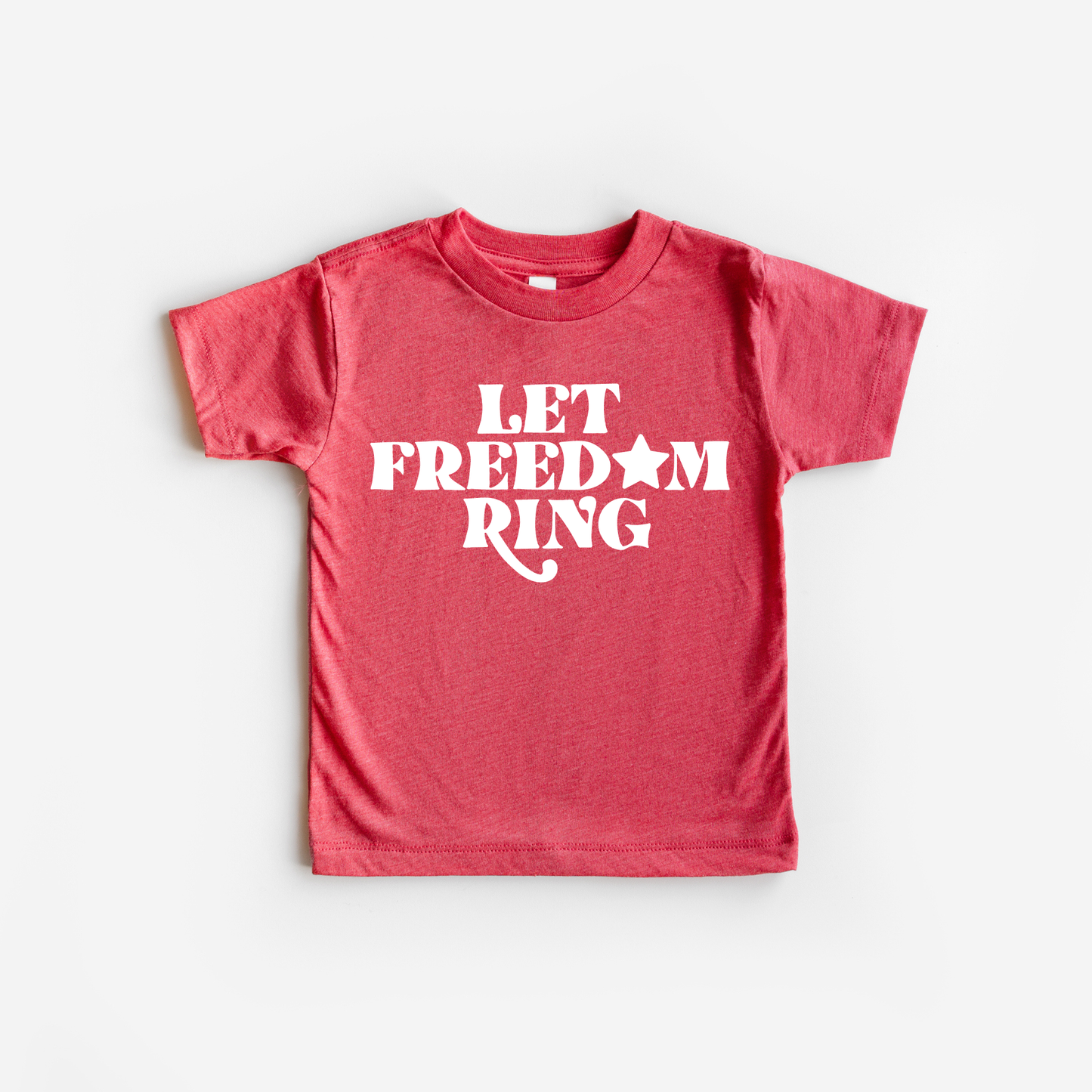 Let Freedom Ring. Toddler and Youth 4th of July Shirt: 4T / Ice Blue / Red