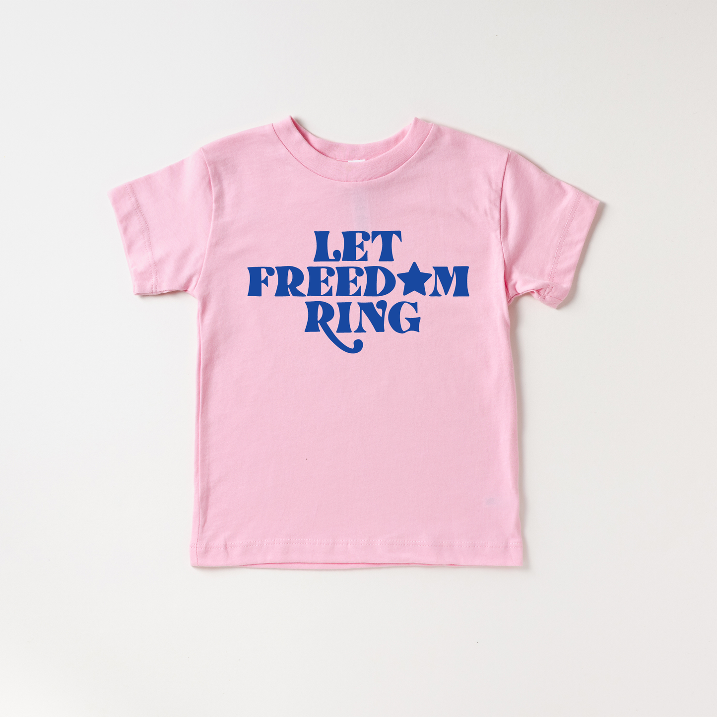 Let Freedom Ring. Toddler and Youth 4th of July Shirt: 5T / Ice Blue / Red