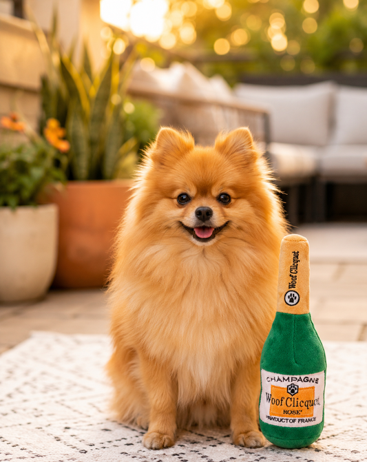 Champagne Bottle Dog Toy