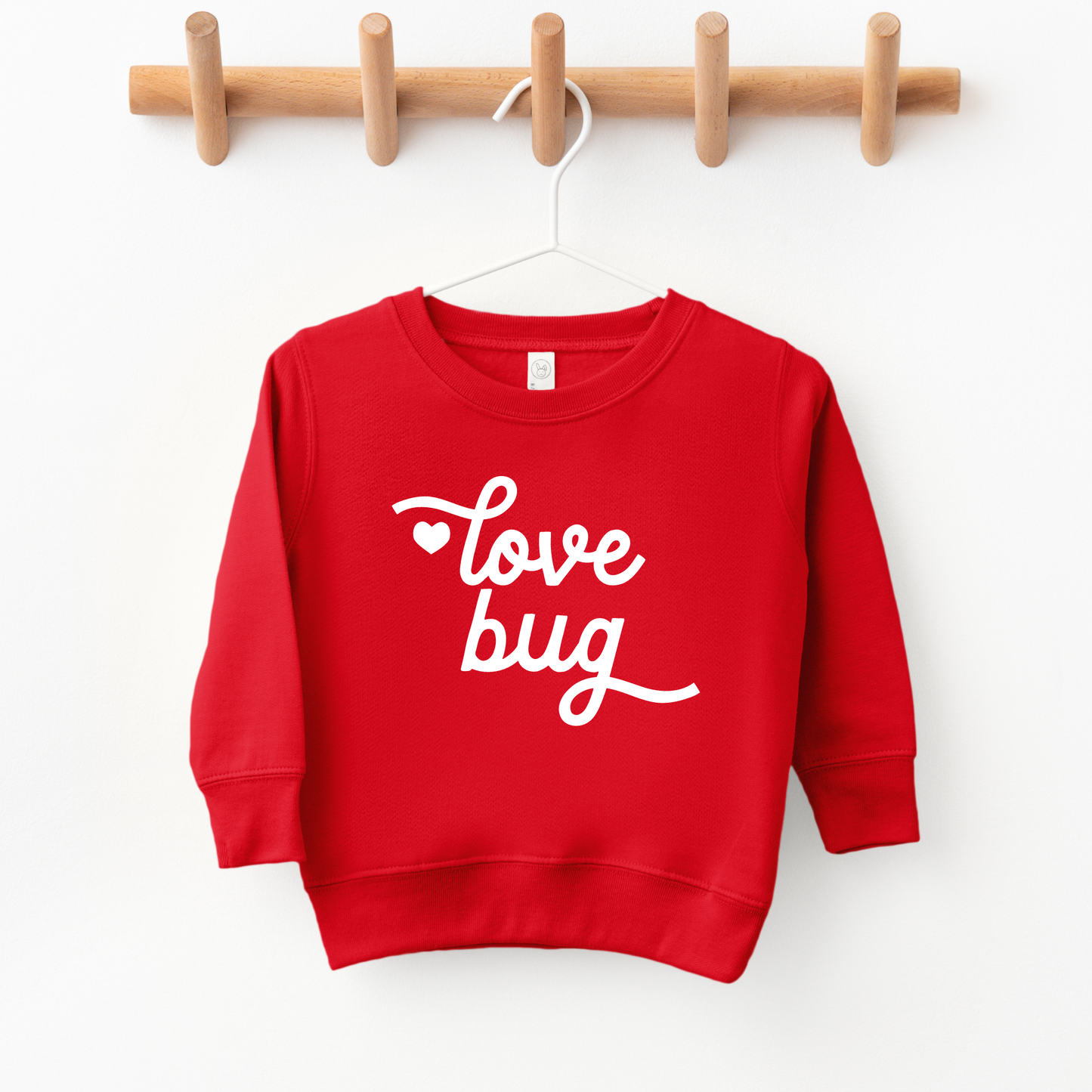 Love Bug Valentines Day Sweatshirt kids and Toddlers: Light Grey / 4T