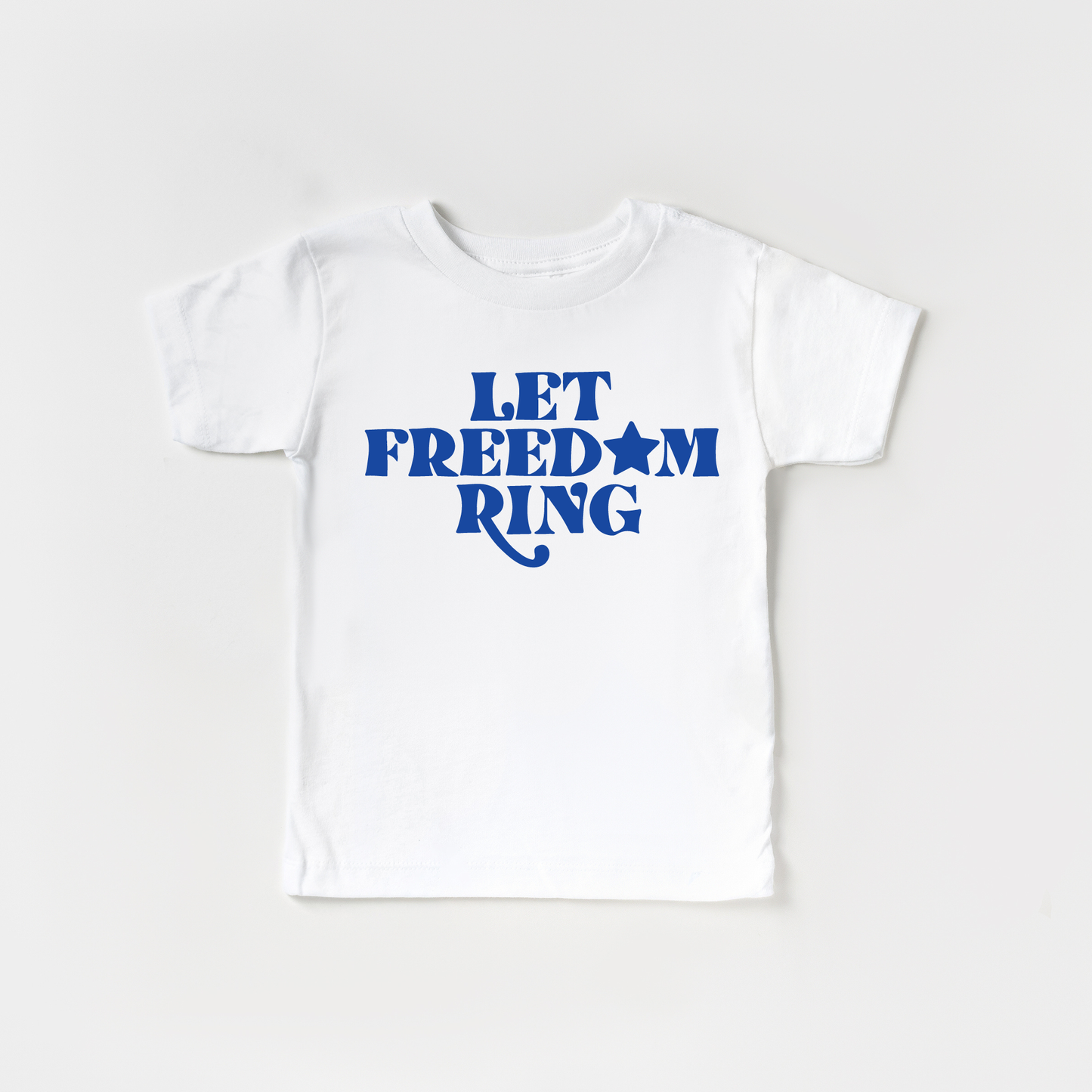 Let Freedom Ring. Toddler and Youth 4th of July Shirt: 3T / Ice Blue / Red