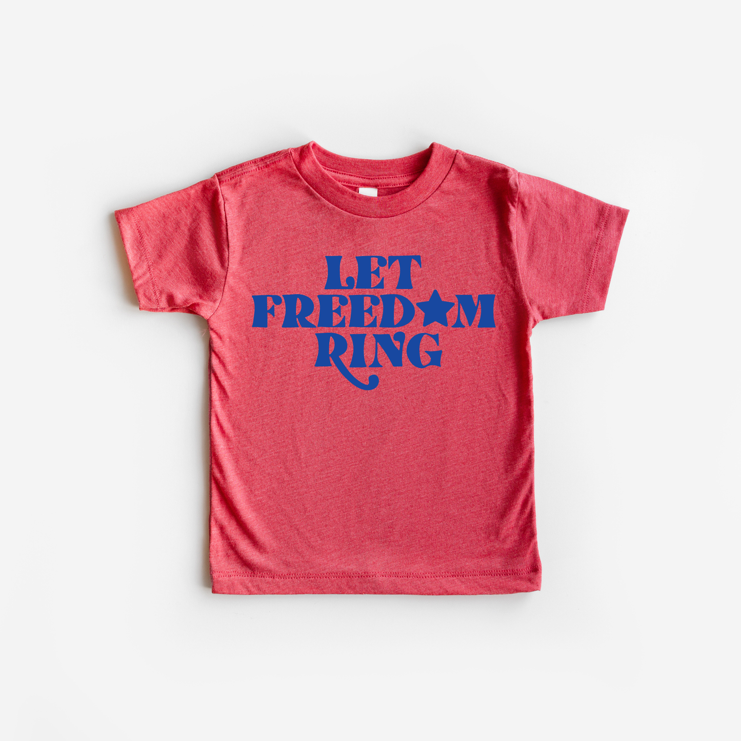 Let Freedom Ring. Toddler and Youth 4th of July Shirt: 2T / Ice Blue / Red