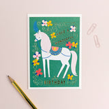 Circus Horse Kid's Birthday Card | Girl's Birthday Card