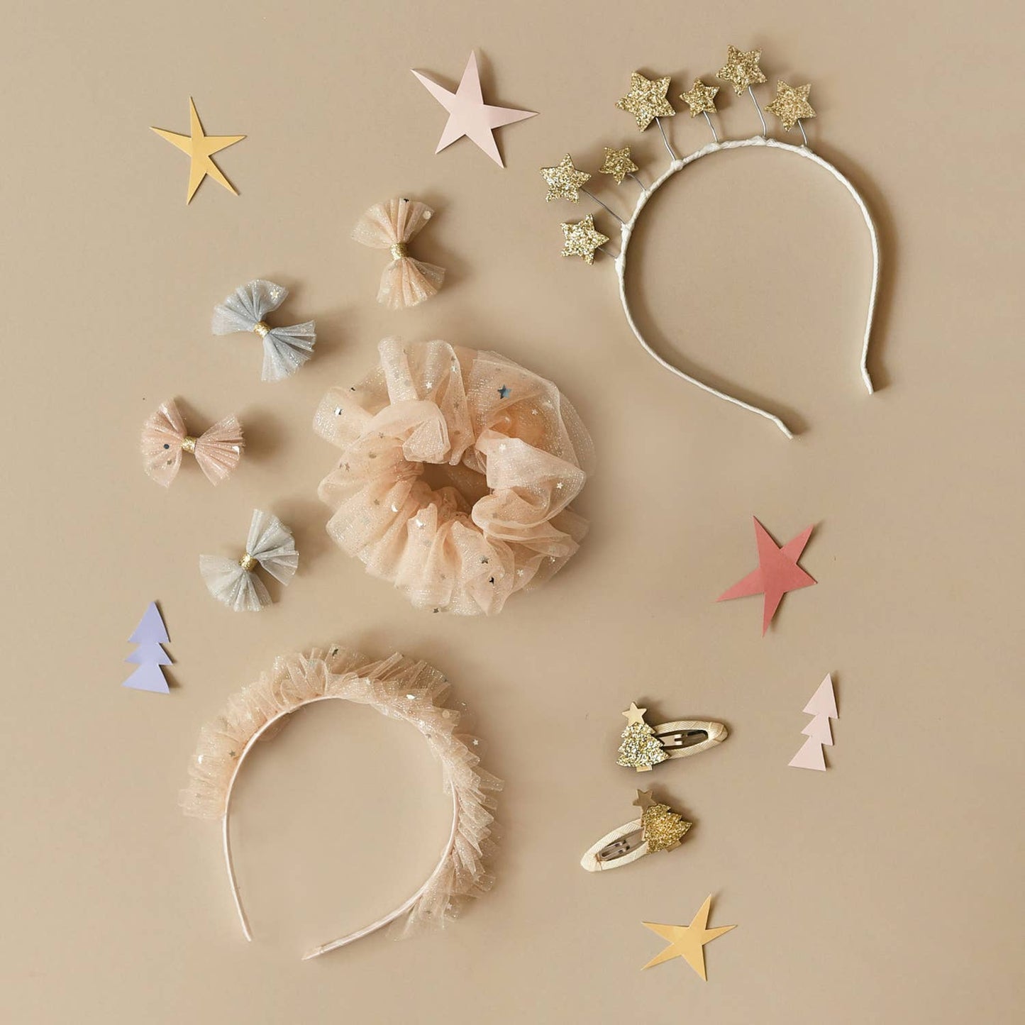 Sparkle Tulle Mini Bow Clips