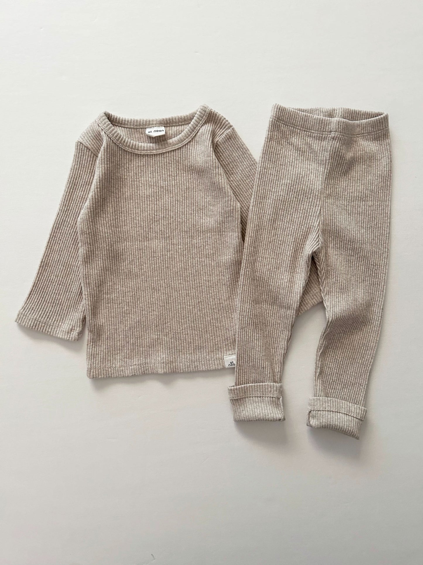 Ribbed Long Sleeve Top and Leggings Set