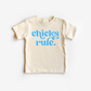 Chicks Rule Toddler and Youth Easter Shirt: Peach / Hot Pink / 4T