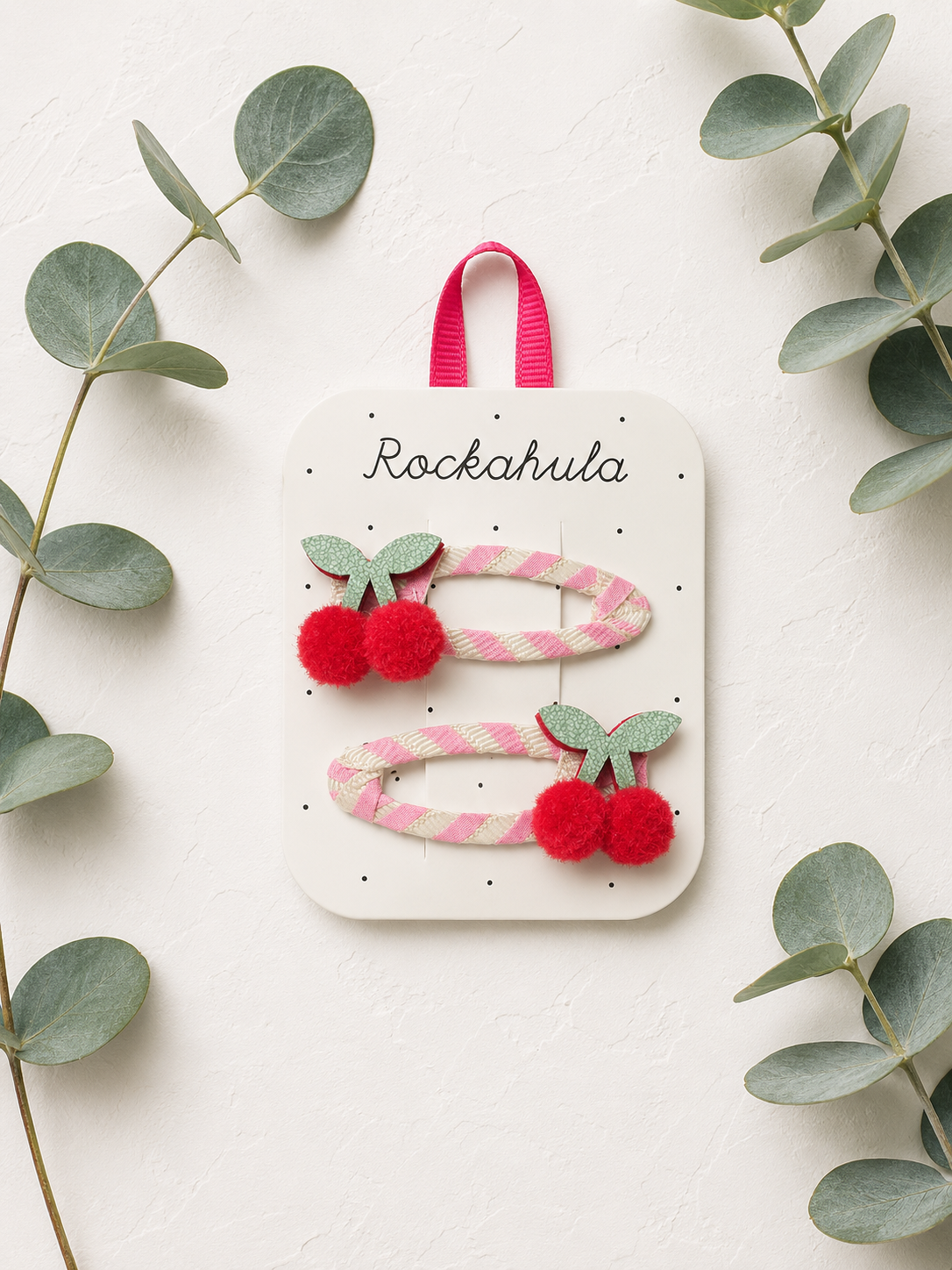 Cherry Stripe Clips