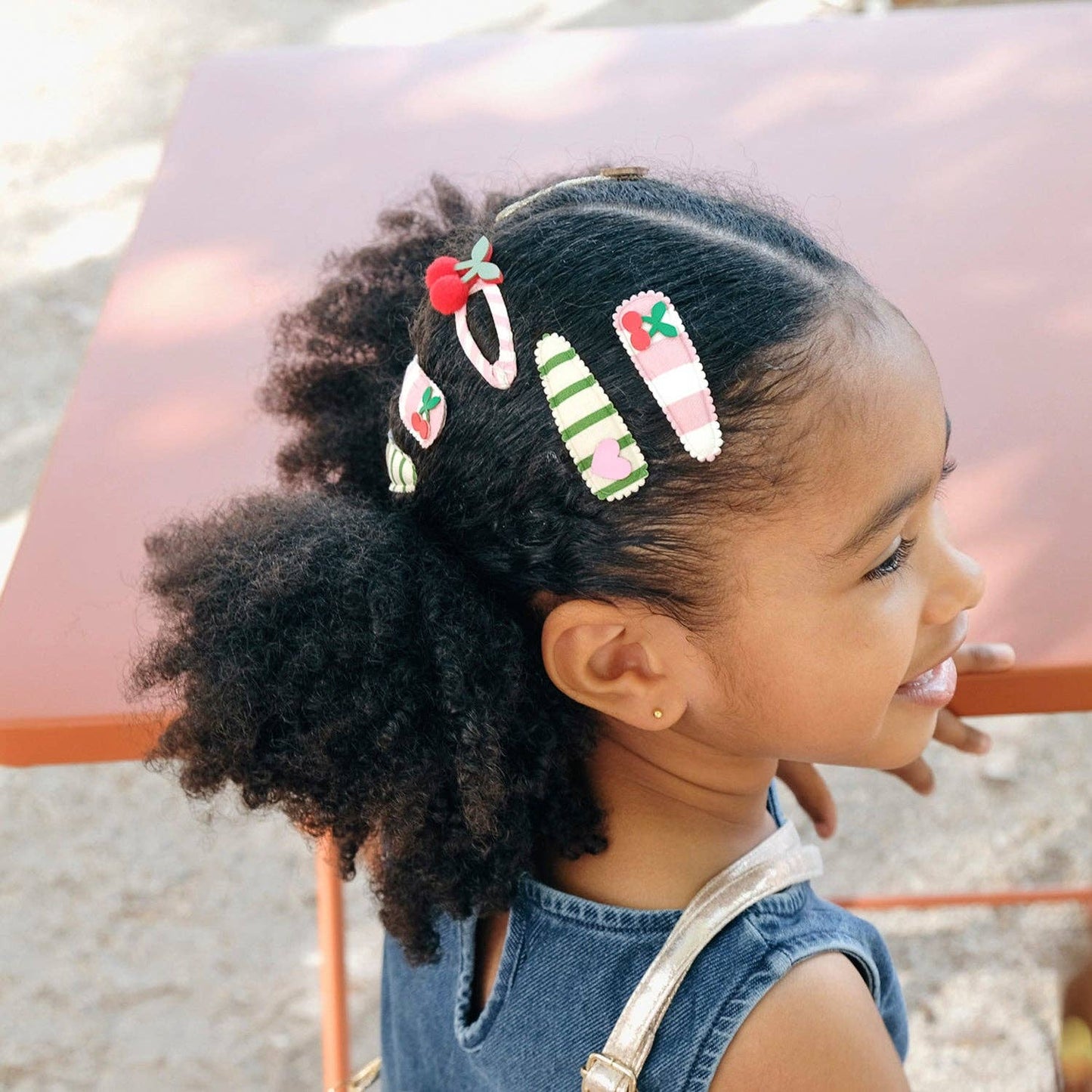 Cherry Stripe Clips