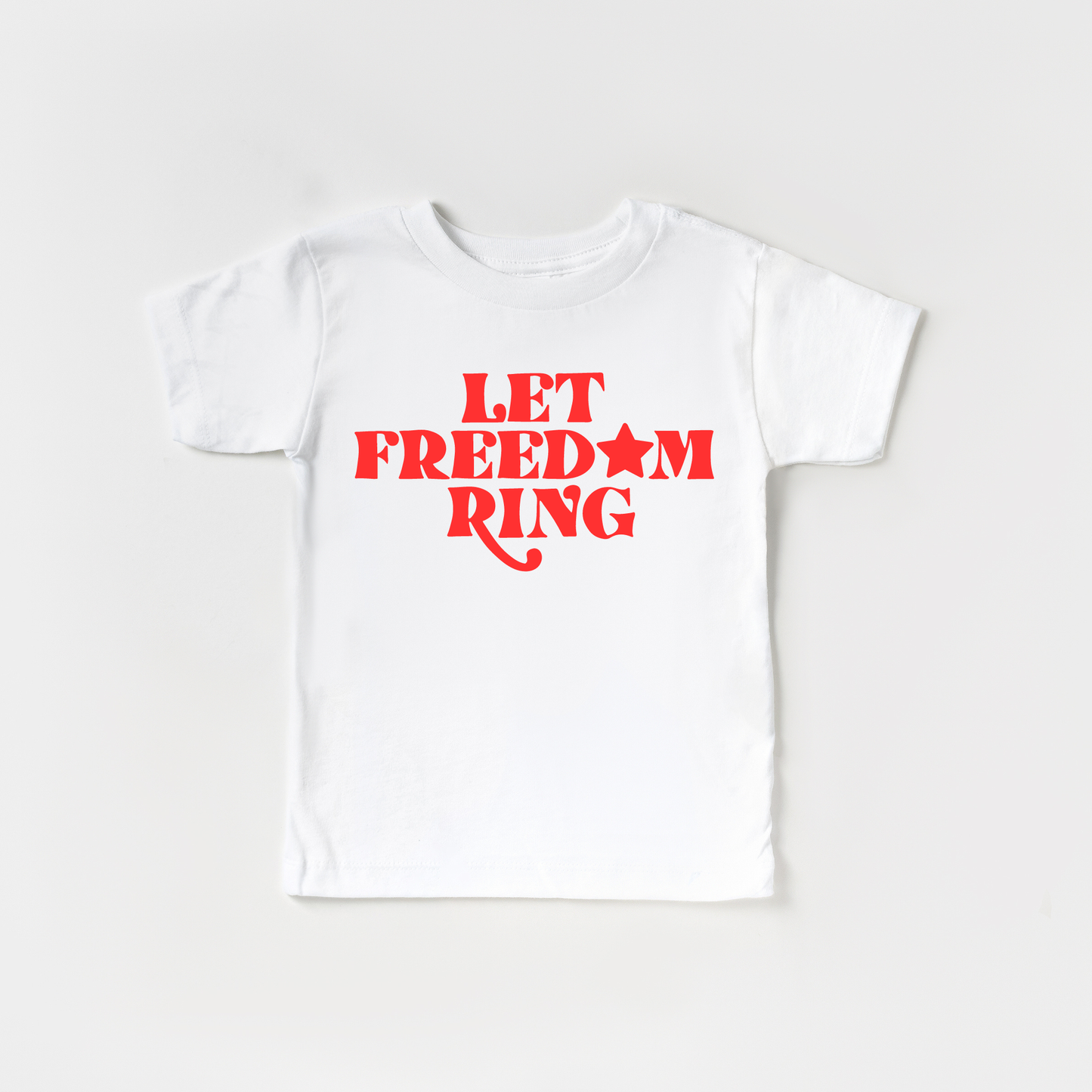 Let Freedom Ring. Toddler and Youth 4th of July Shirt: 3T / Ice Blue / Red