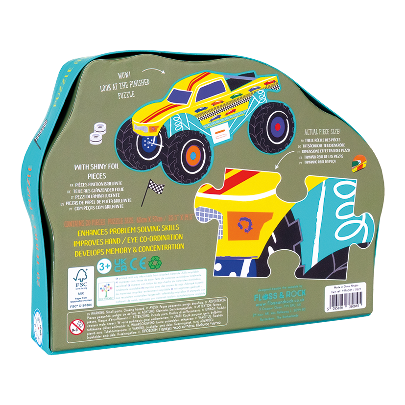Cars 20pc "Monster Truck" Shaped Jigsaw with Shaped Box