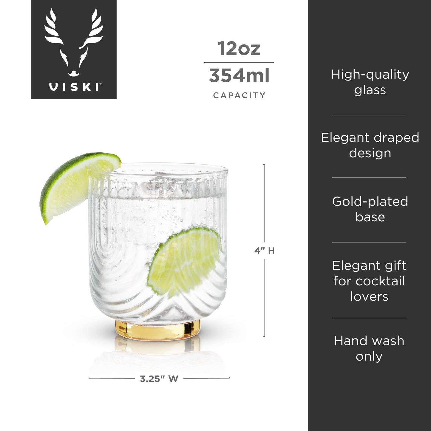 Gatsby Gold-Plated Glass Tumblers - Set of 2