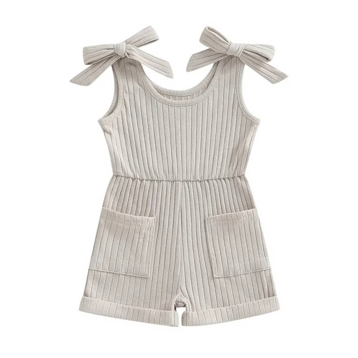 Tia Romper ~ Ash Gray: 2-3T