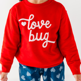 Love Bug Valentines Day Sweatshirt kids and Toddlers: Light Grey / 5T