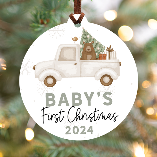 Baby's First Christmas Ornament 2024 | Cream Truck