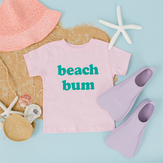 Beach Bum Tee: Pink + Teal