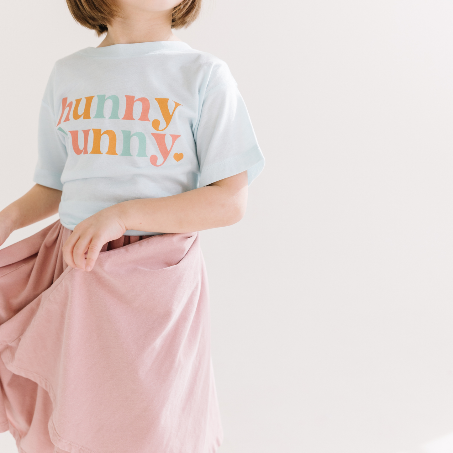 Hunny Bunny Toddler and Youth Easter Shirt: Ice Blue / 5T