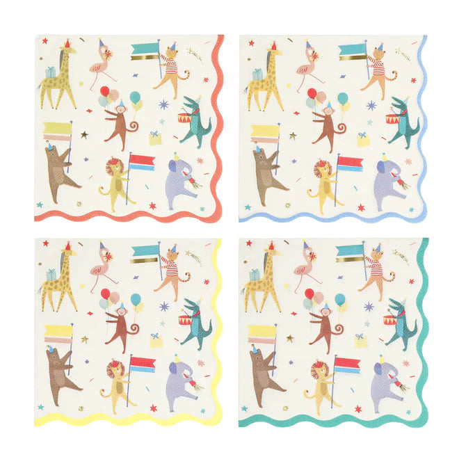 Animal Parade Large Napkins (x 16)