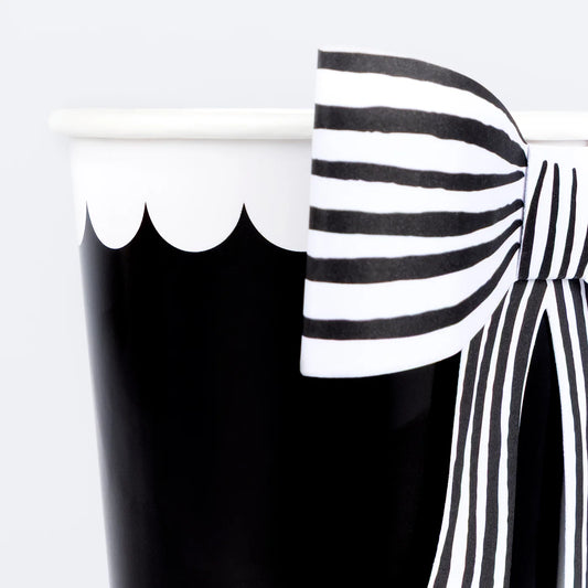 Black/White Bow Cups