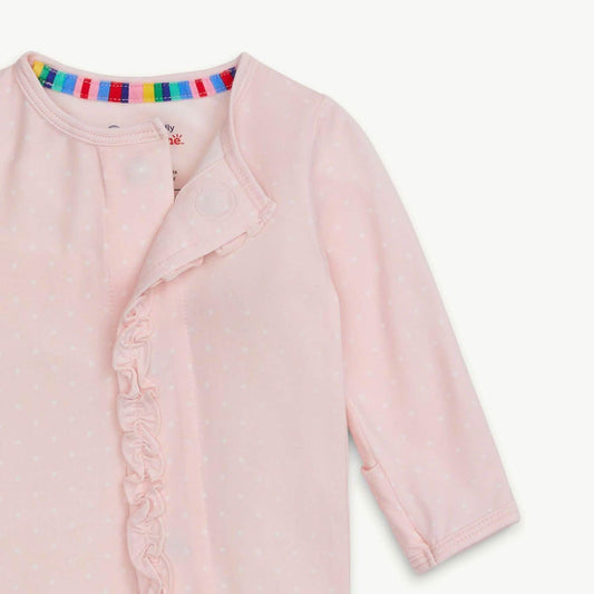 Pink Dot Ruffle Footie