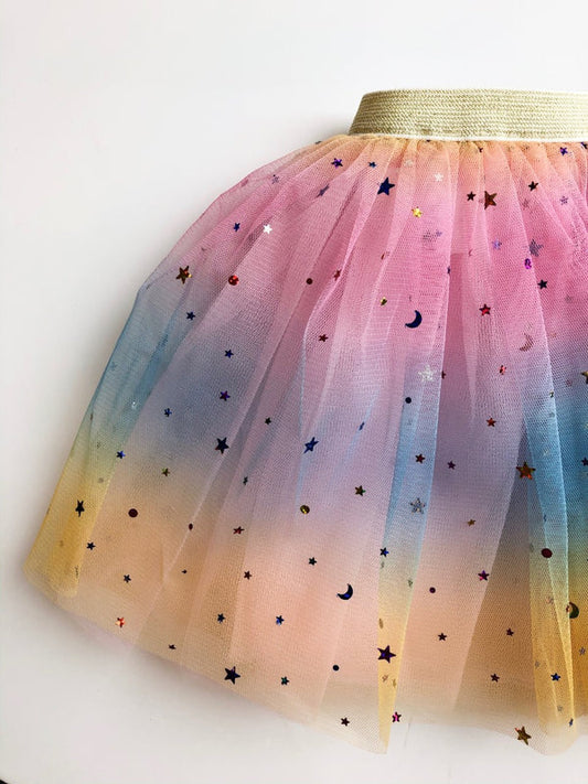 Rainbow Ombre Tutu w/Stars