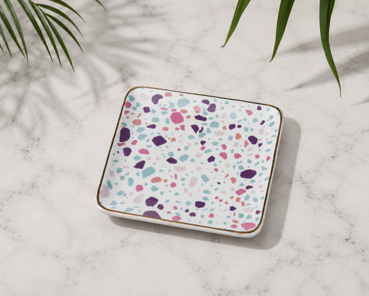 Pastel Terrazzo Ceramic Soap Dish