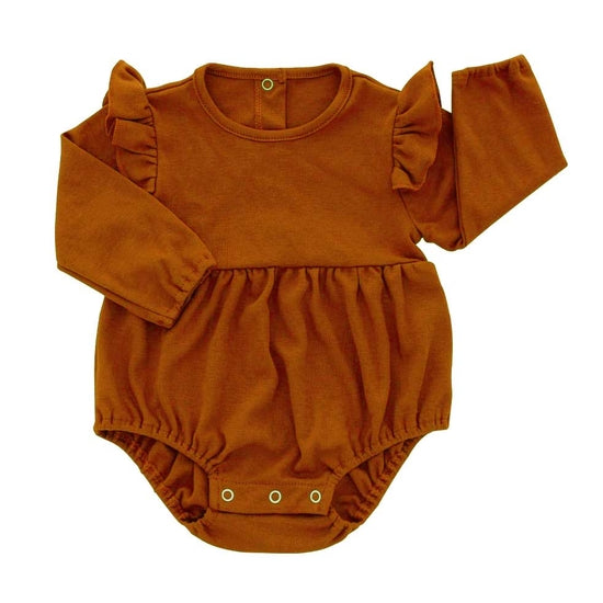 Flutter Long Sleeve Onesie- Pumpkin