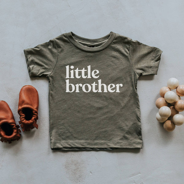 Olive Little Brother Kids Tee