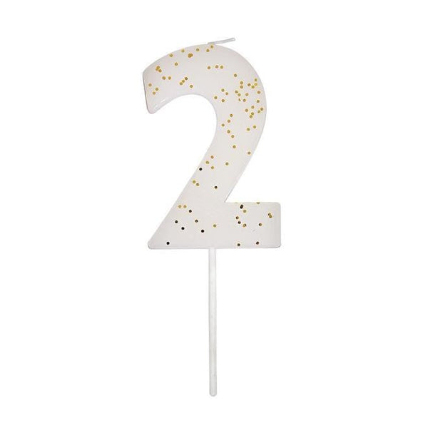 Number 2 Glitter Birthday Candle