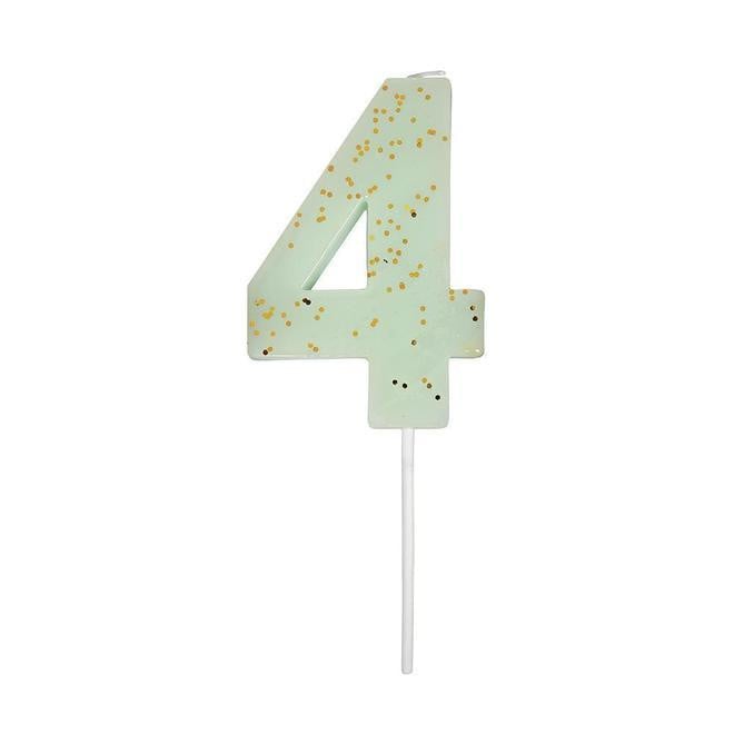 Number 4 Glitter Birthday Candle