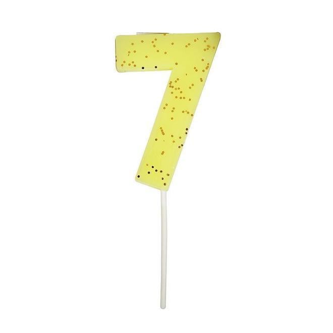 Number 7 Glitter Birthday Candle