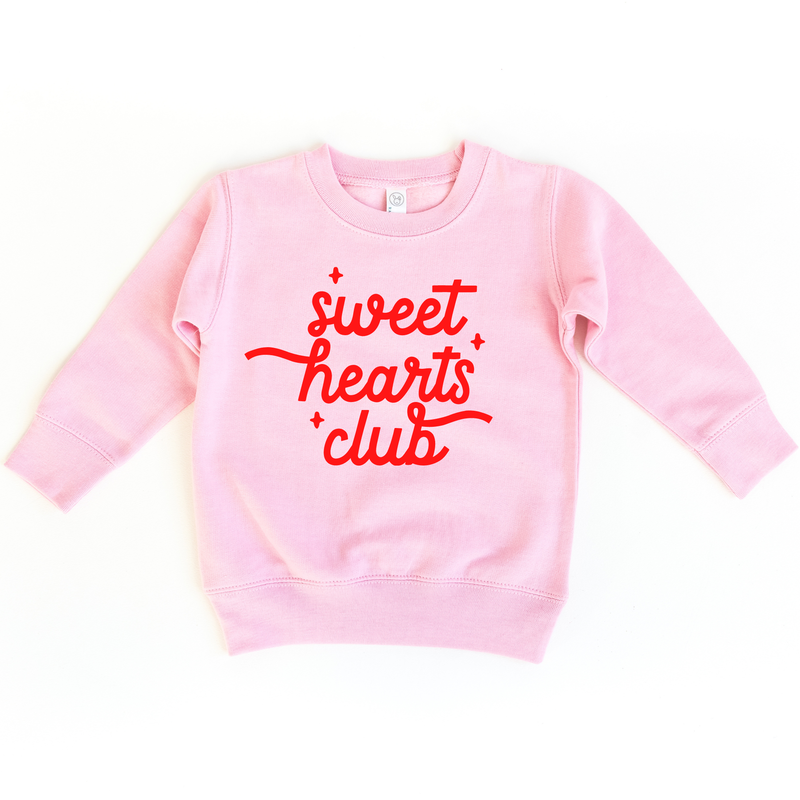 Sweet Hearts Club Valentines Day Sweatshirt: Pink / 4T